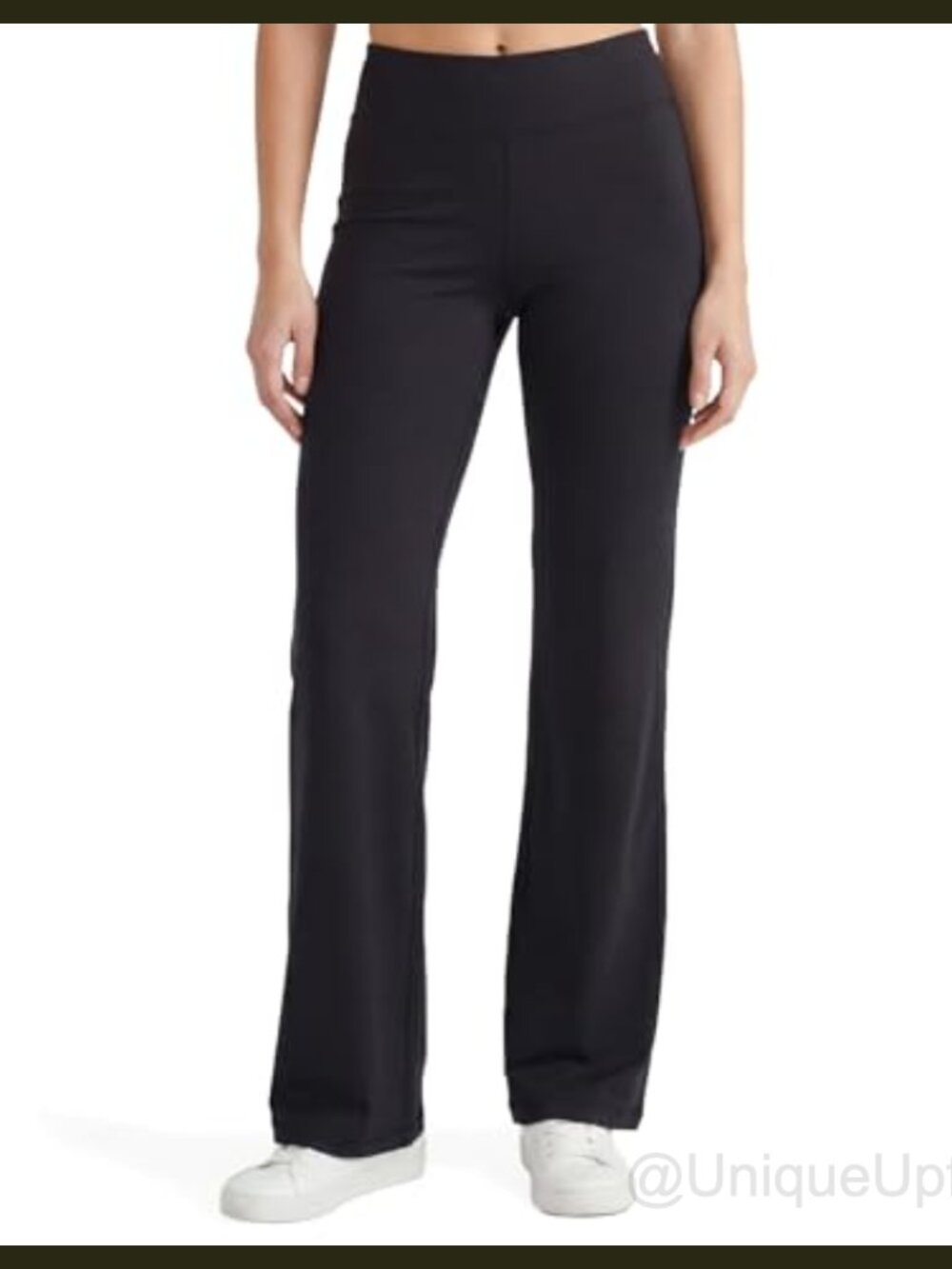 Lounge Yoga Pants Cotton Blend Flared Leggings 32.5" Inseam Wide Waistband